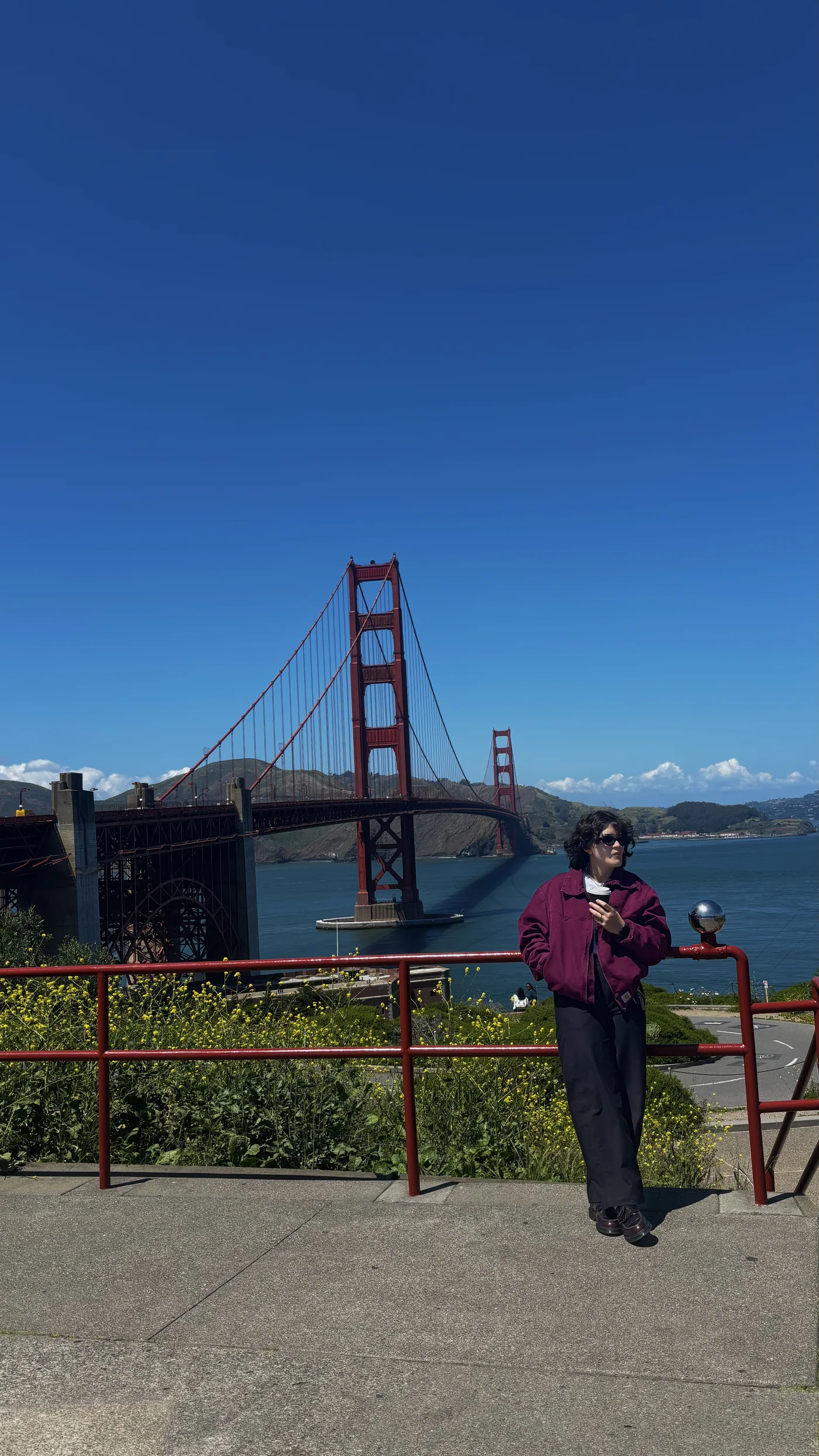 Sylvia Zamora by the Golden Gate Bridge